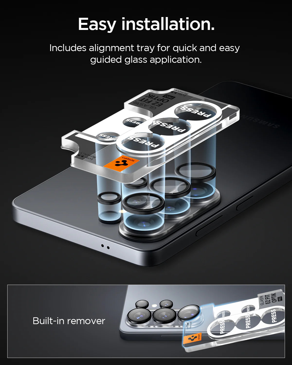 Spigen Glas.tREZFit Optik Black Lens Protector for GalaxyS26 Ultra - 2 Pack