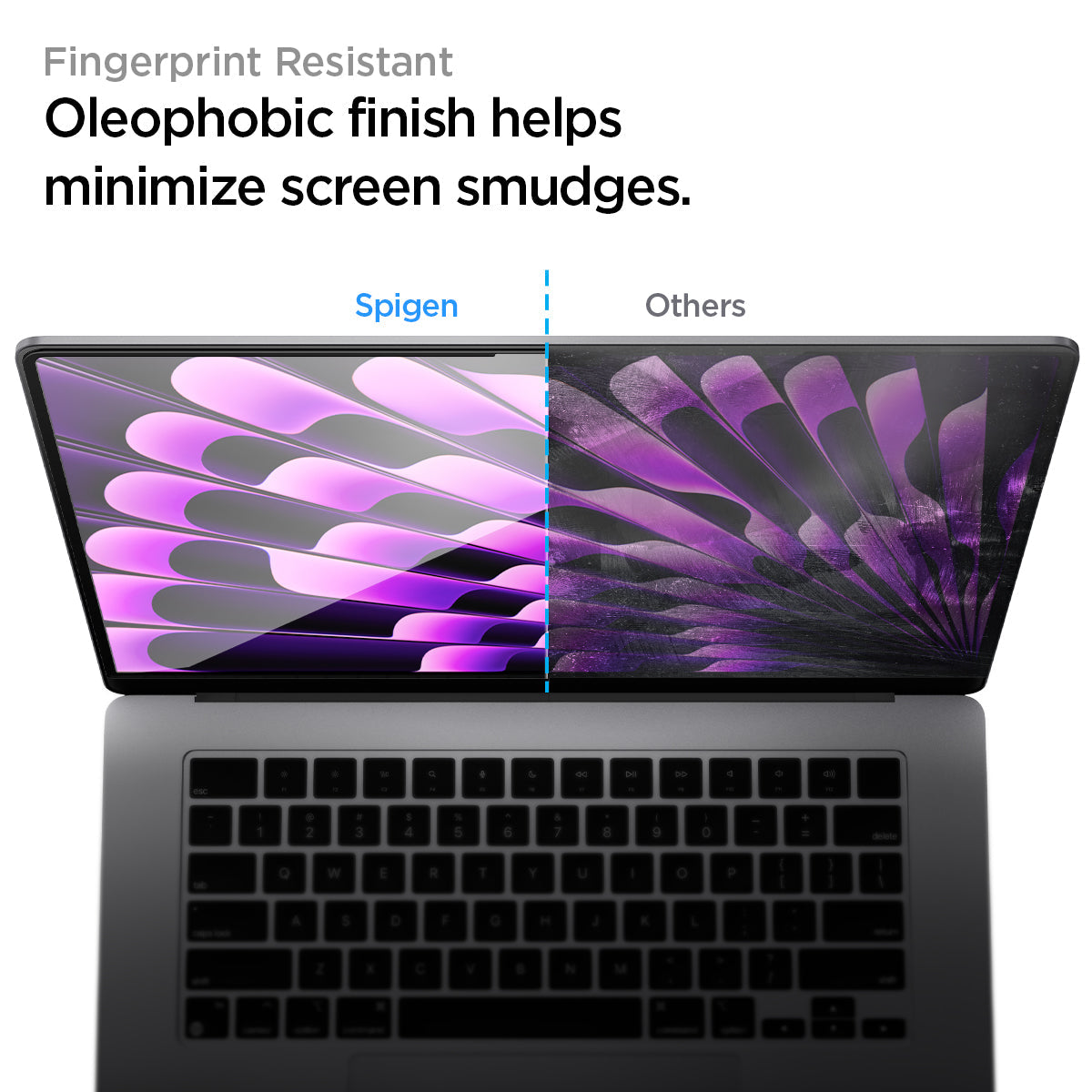 واقي شاشة Spigen GLAS.tR SLIM لجهاز MacBook Air (M4 / M3 / M2)