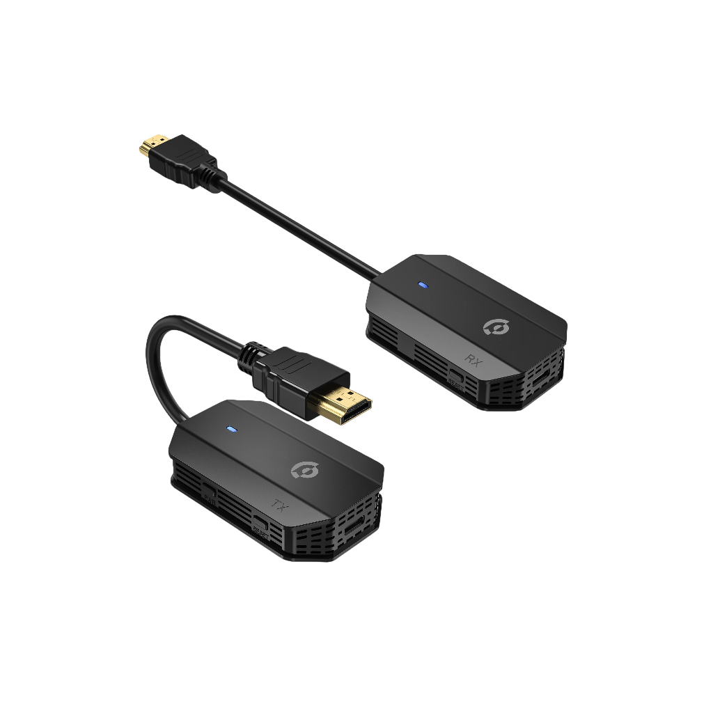 Powerology Wireless HDMI Mirroring Adaptor Pair with USB-C Cable Full HD 1080P - Black