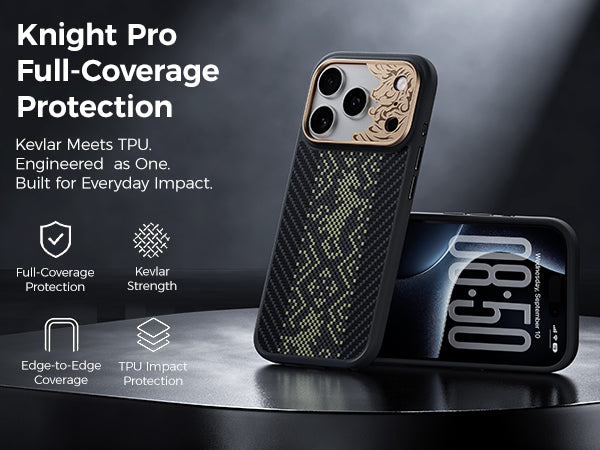 Benks Knight ArmorPro Case built with Kevlar® for iPhone 17 Pro & Pro Max - features