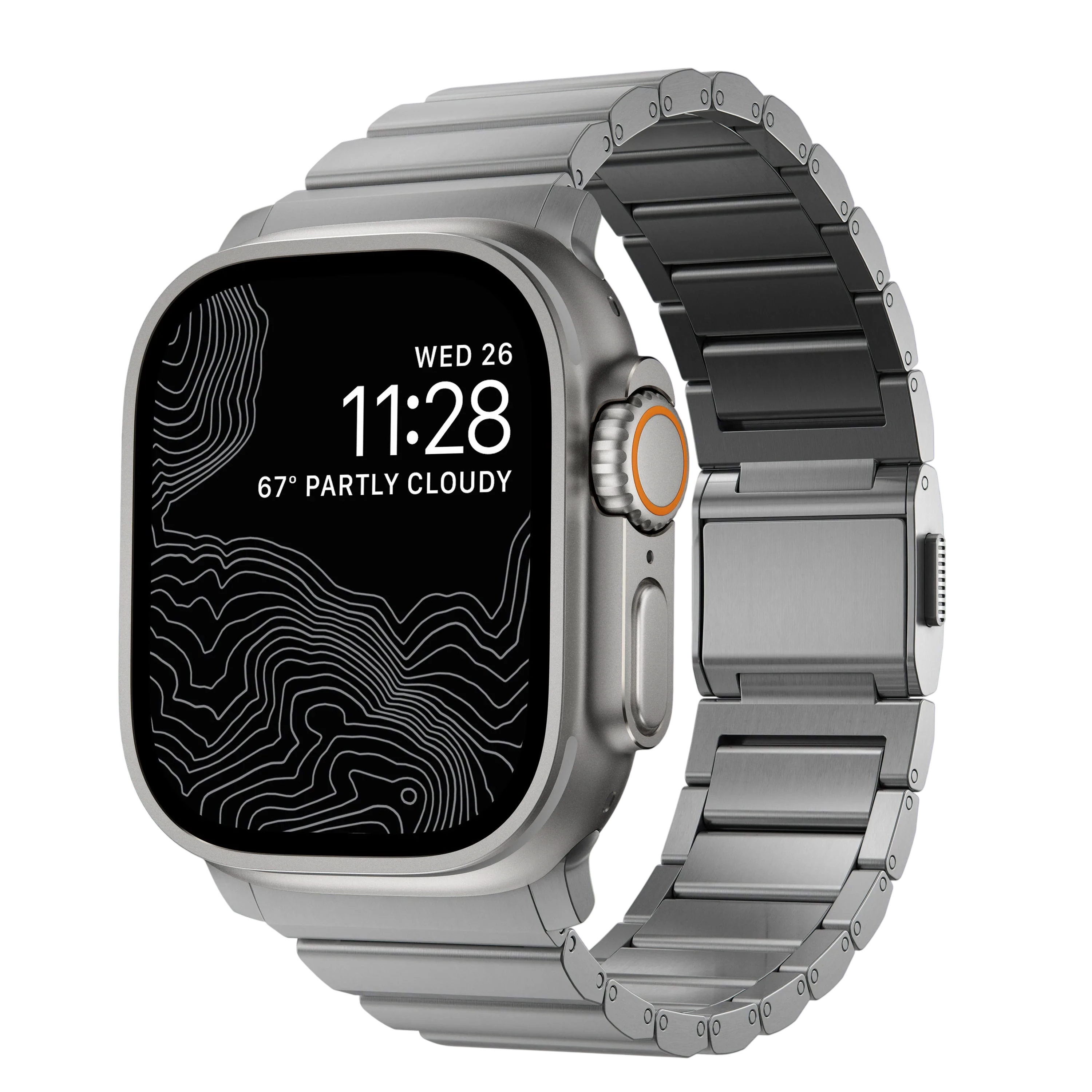 سوار التيتانيوم من الأجهزة الطبيعية من نوماد لساعة أبل 49 ملم / 46 ملم