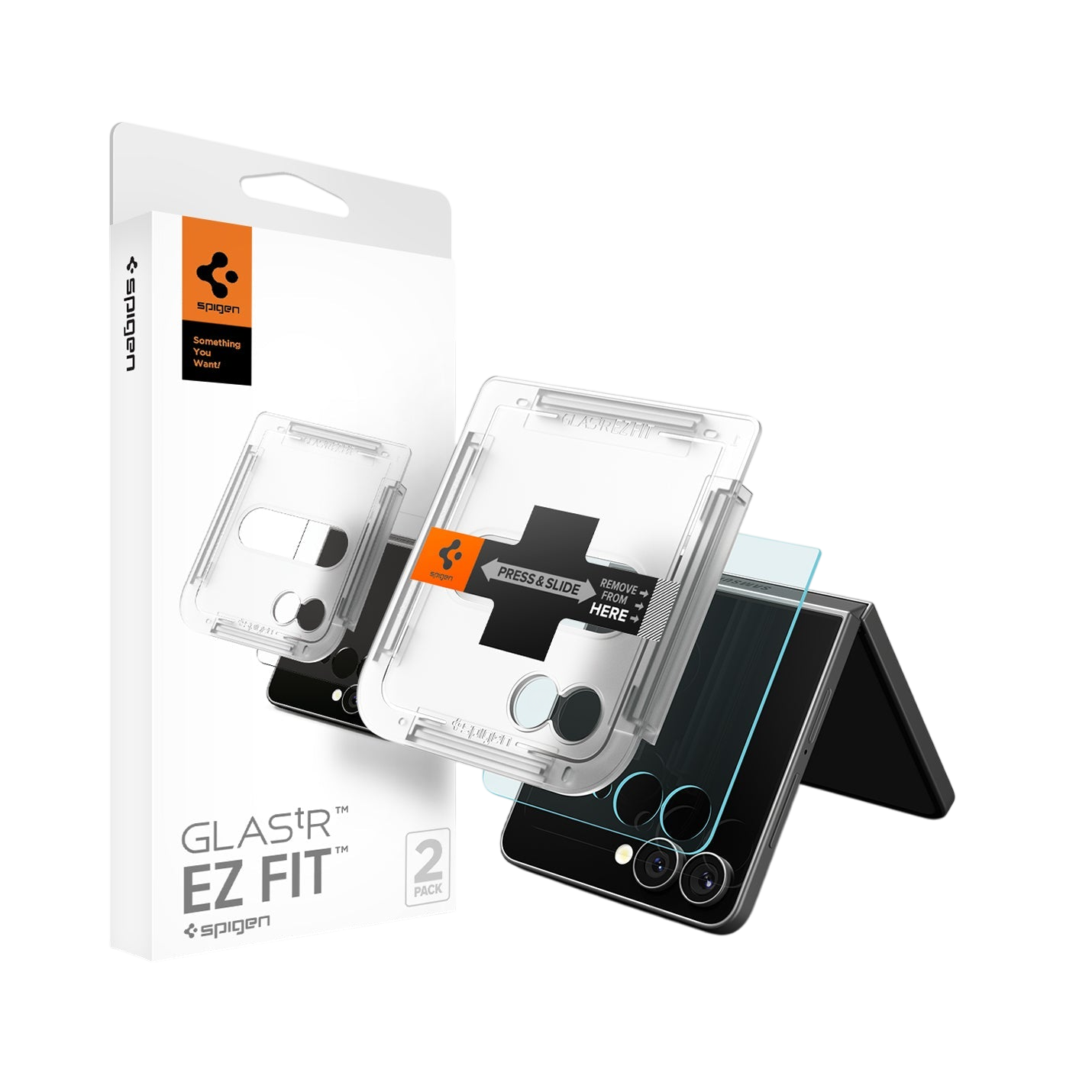 واقي شاشة سبجن GLAS.tR EZ Fit لجهاز سامسونج جالاكسي Z Flip 7 - عبوة من 2