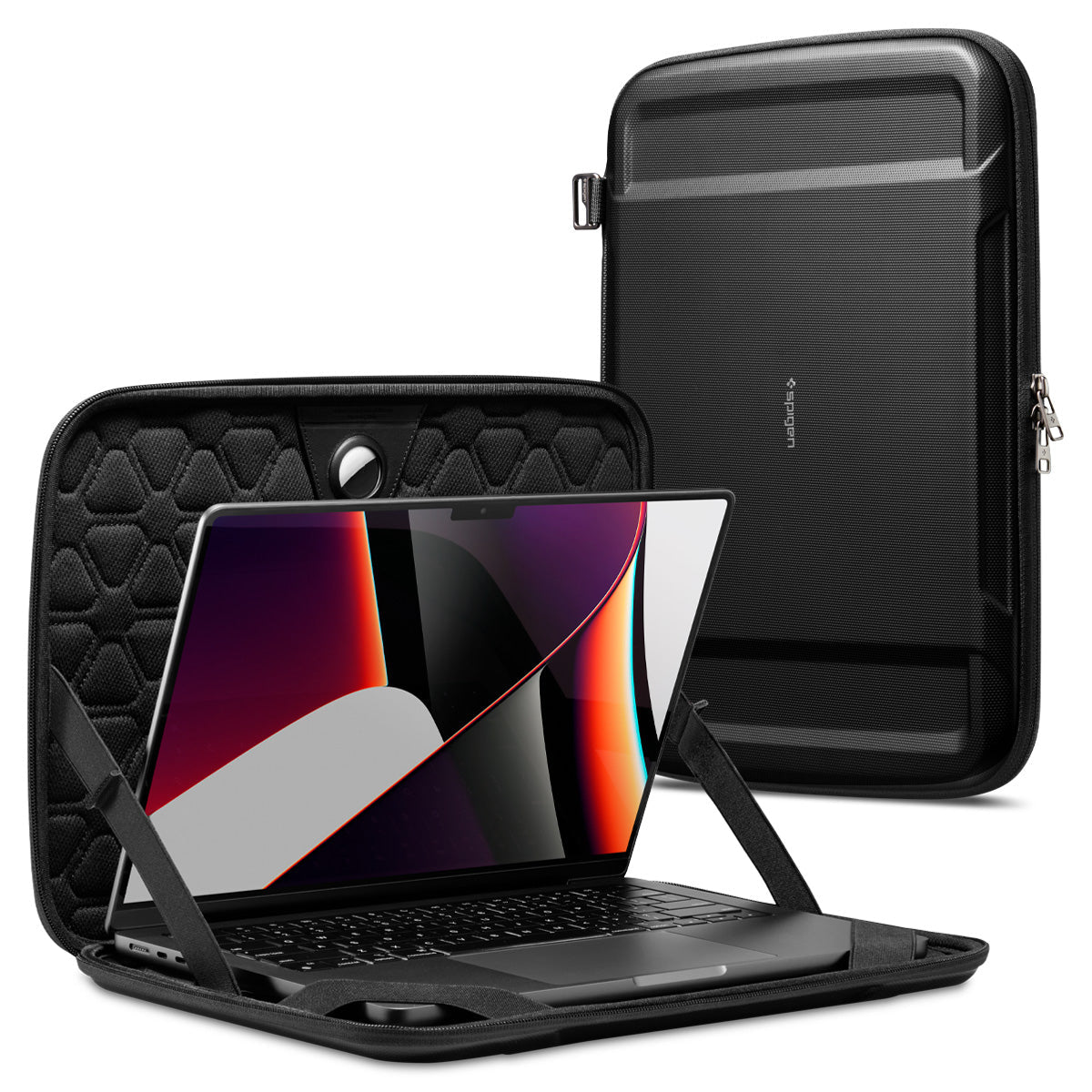 حقيبة Spigen Rugged Armor Pro لجهاز MacBook Pro 13" / 14" / iPad Pro 13" مع دعم AirTag