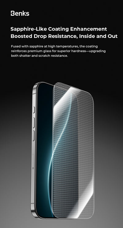 واقي شاشة زجاجي بنكس ووريور من الياقوت لـ iPhone 17 Pro Max / 17 Pro / Air / 17