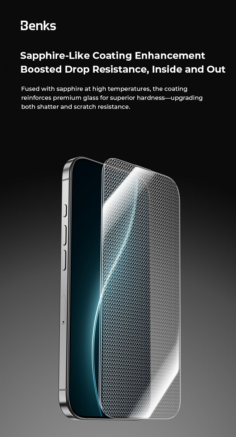 Benks GlassWarrior Sapphire Screen Protector for iPhone 17 Pro Max / 17 Pro / Air / 17