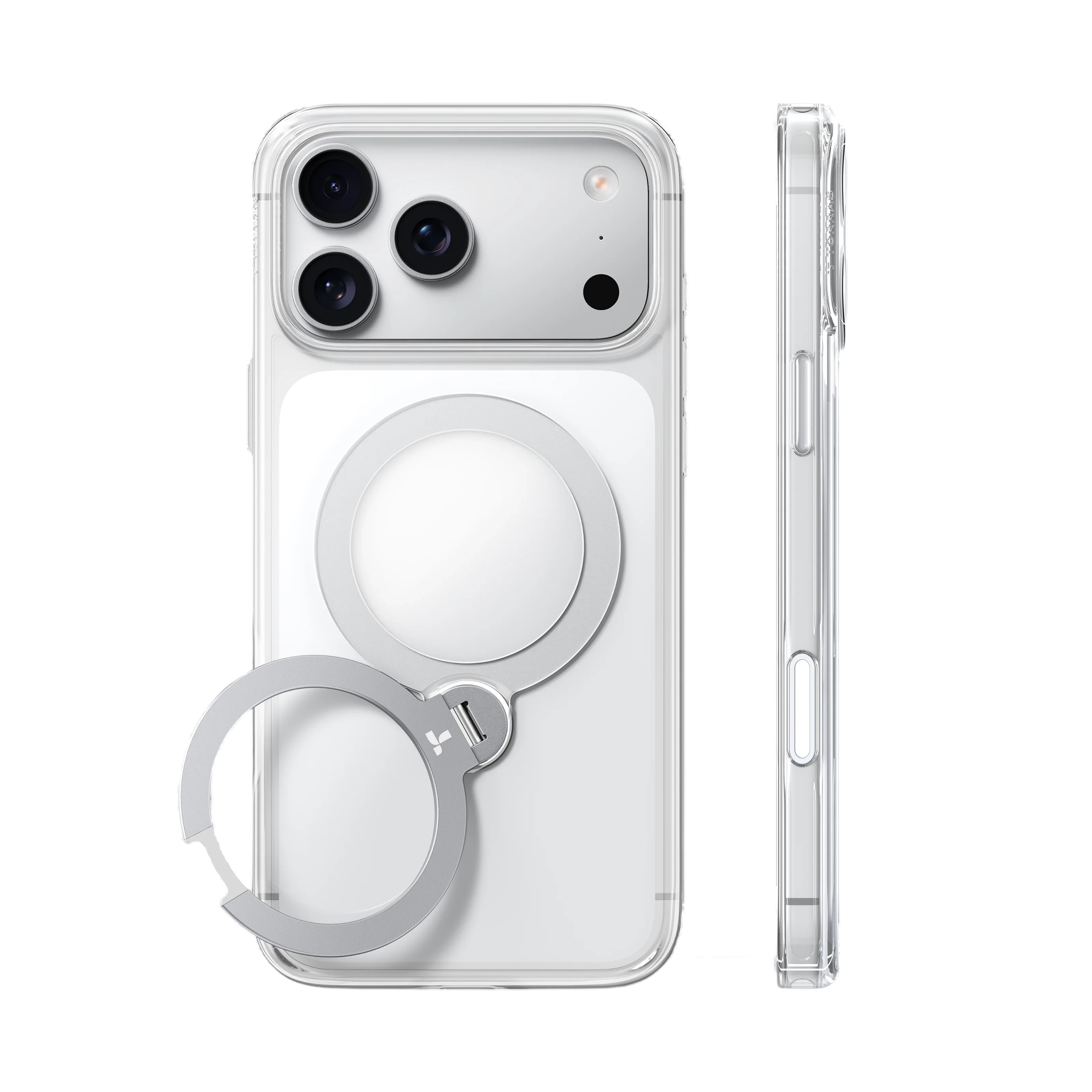 Torras Ostand Q3 Spin Case for iPhone 18 Pro - Clear 