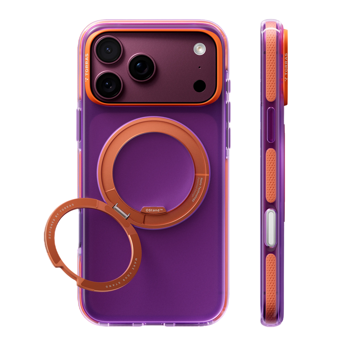 Torras Ostand O3 Hue Case for iPhone 18 Pro - Pink & Yellow 