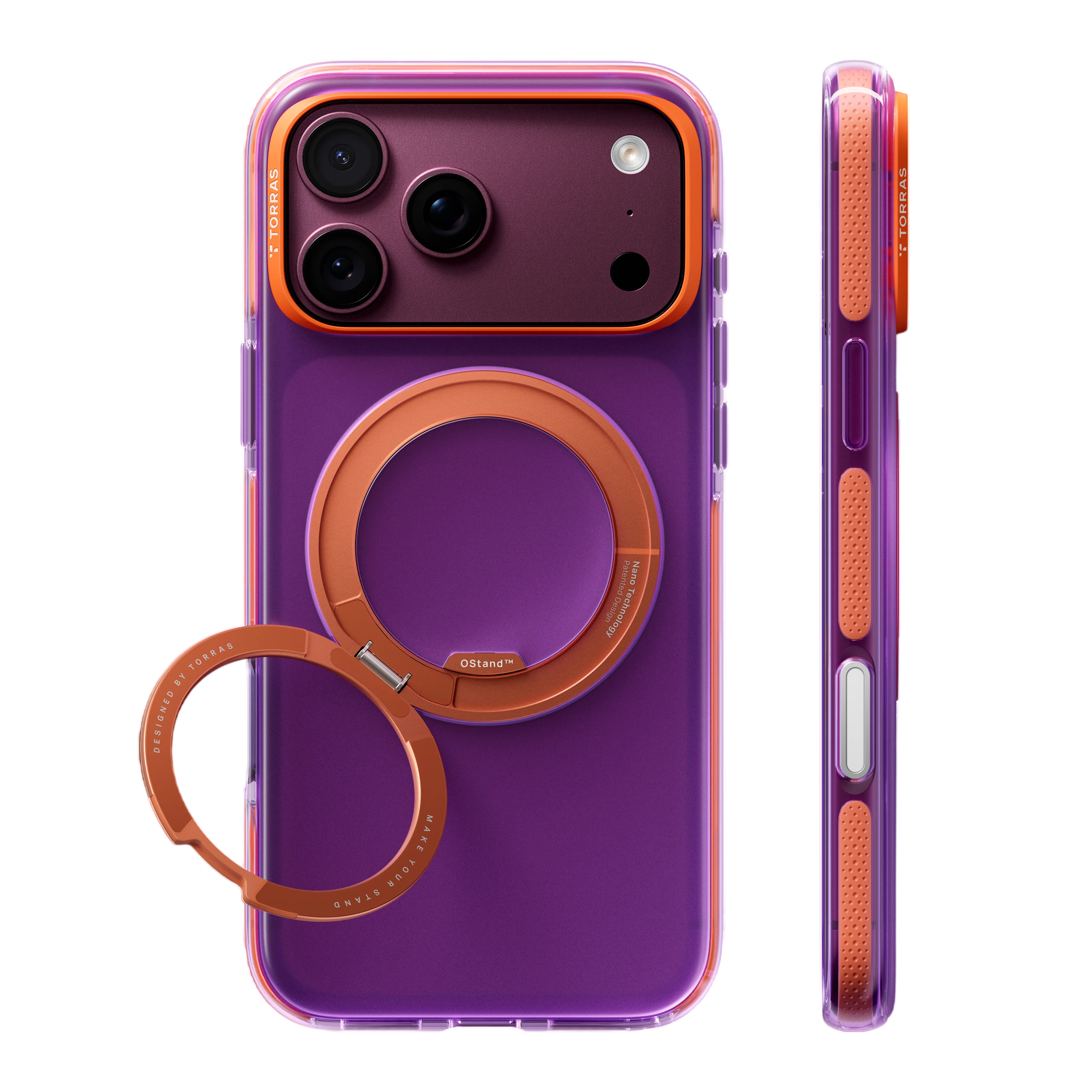 Torras Ostand O3 Hue Case for iPhone 18 Pro Max - Pink & Yellow 