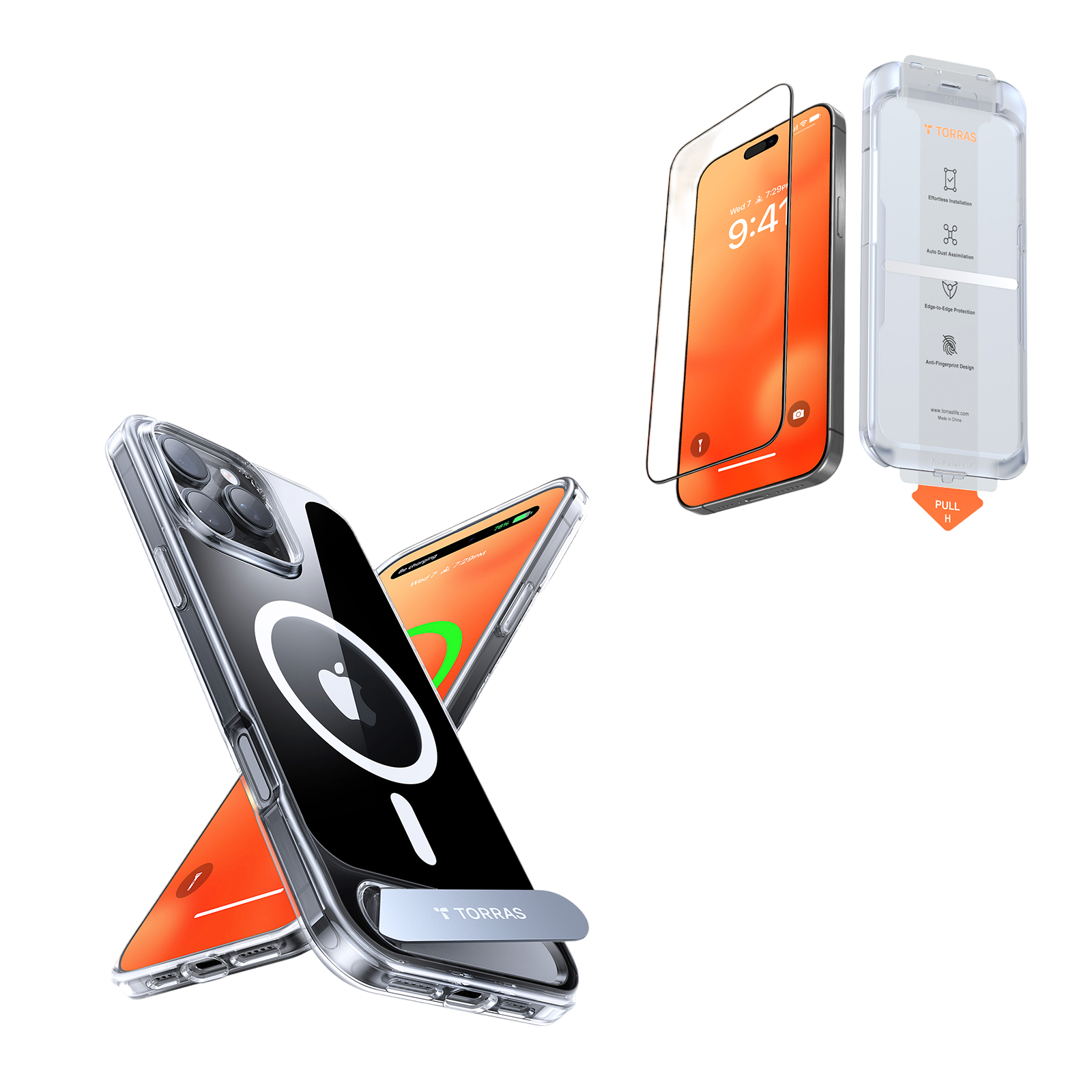 حافظة TORRAS Pstand أفقية ورأسية بمسند MagSafe لهاتف iPhone 16 Pro Max