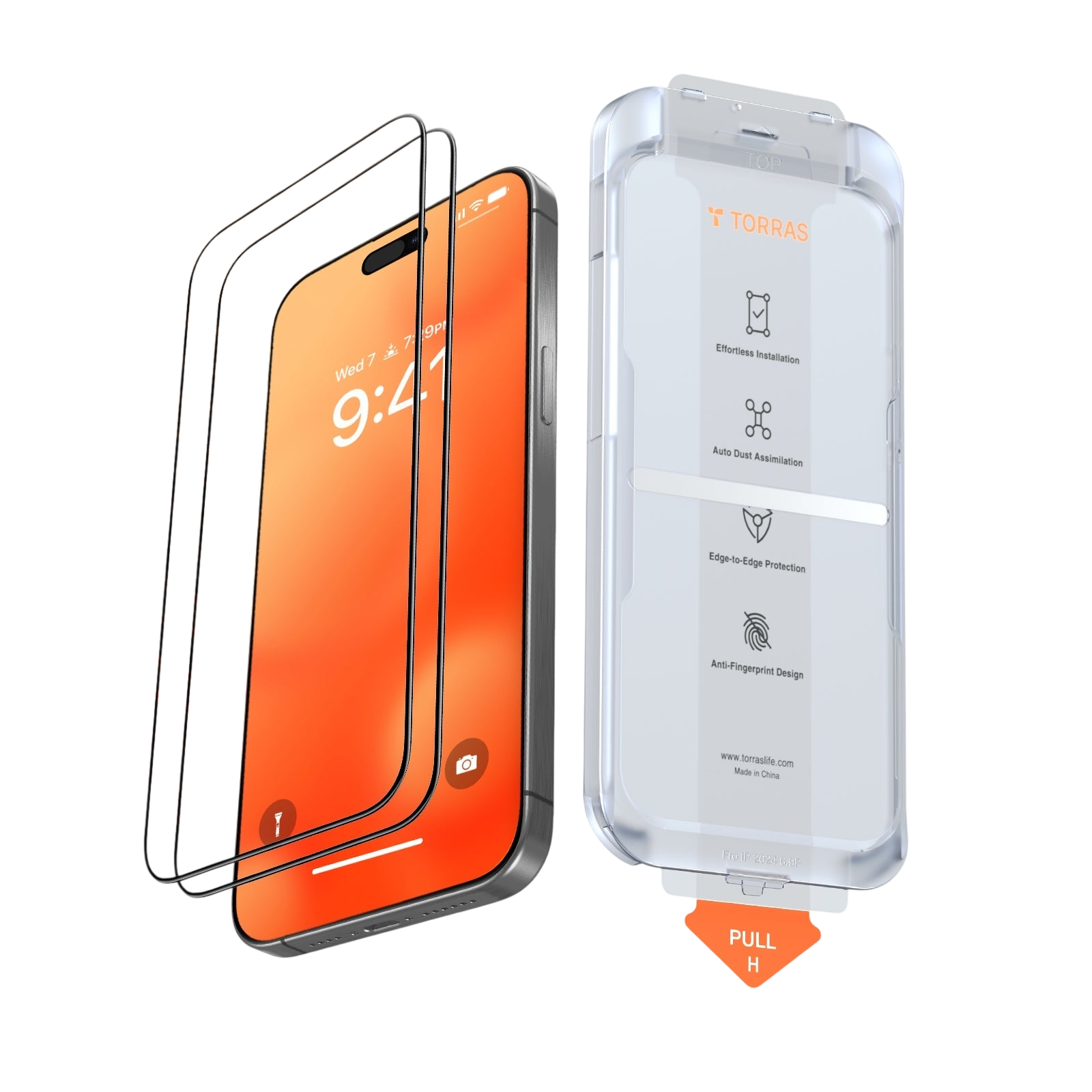 واقي شاشة مقوى من TORRAS GlassGo لهاتف iPhone 16 - عبوة واحدة