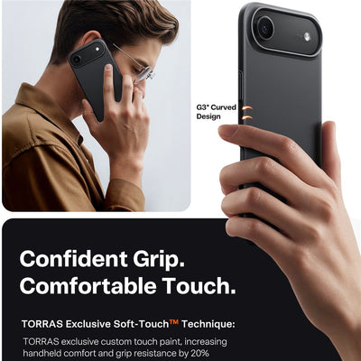 غلاف TORRAS SlimFit MagSafe الأسود لهاتف iPhone 17 Pro Max / 17 Pro / Air / 17