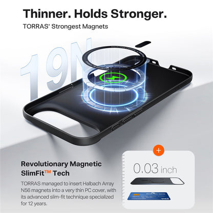 TORRAS SlimFit MagSafe Black Case for iPhone 17 Pro Max / 17 Pro / Air / 17