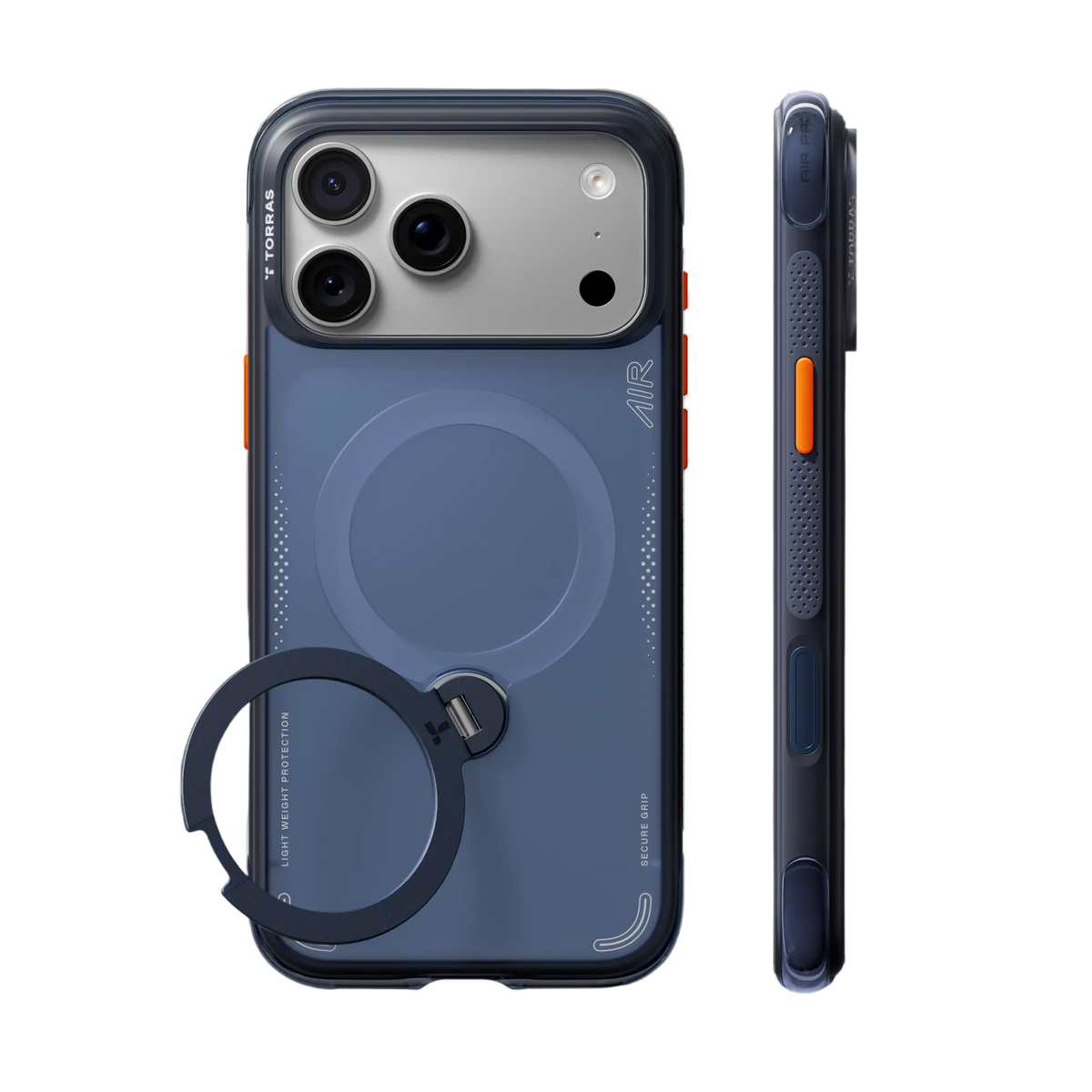 Torras Ostand Q3 Air Case for iPhone 18 Pro Max - Deep Blue 