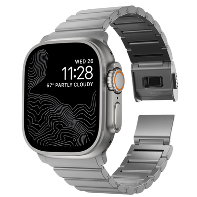 سوار التيتانيوم من الأجهزة الطبيعية من نوماد لساعة أبل 49 ملم / 46 ملم