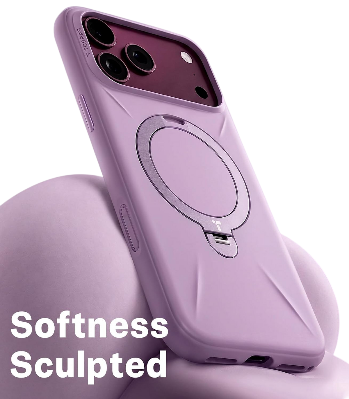 Torras Ostand Q3 Silicone Case for iPhone 18 Pro - Purple 