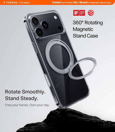 Torras Ostand O1 Guardian Case for iPhone 18 Pro Max - Clear 