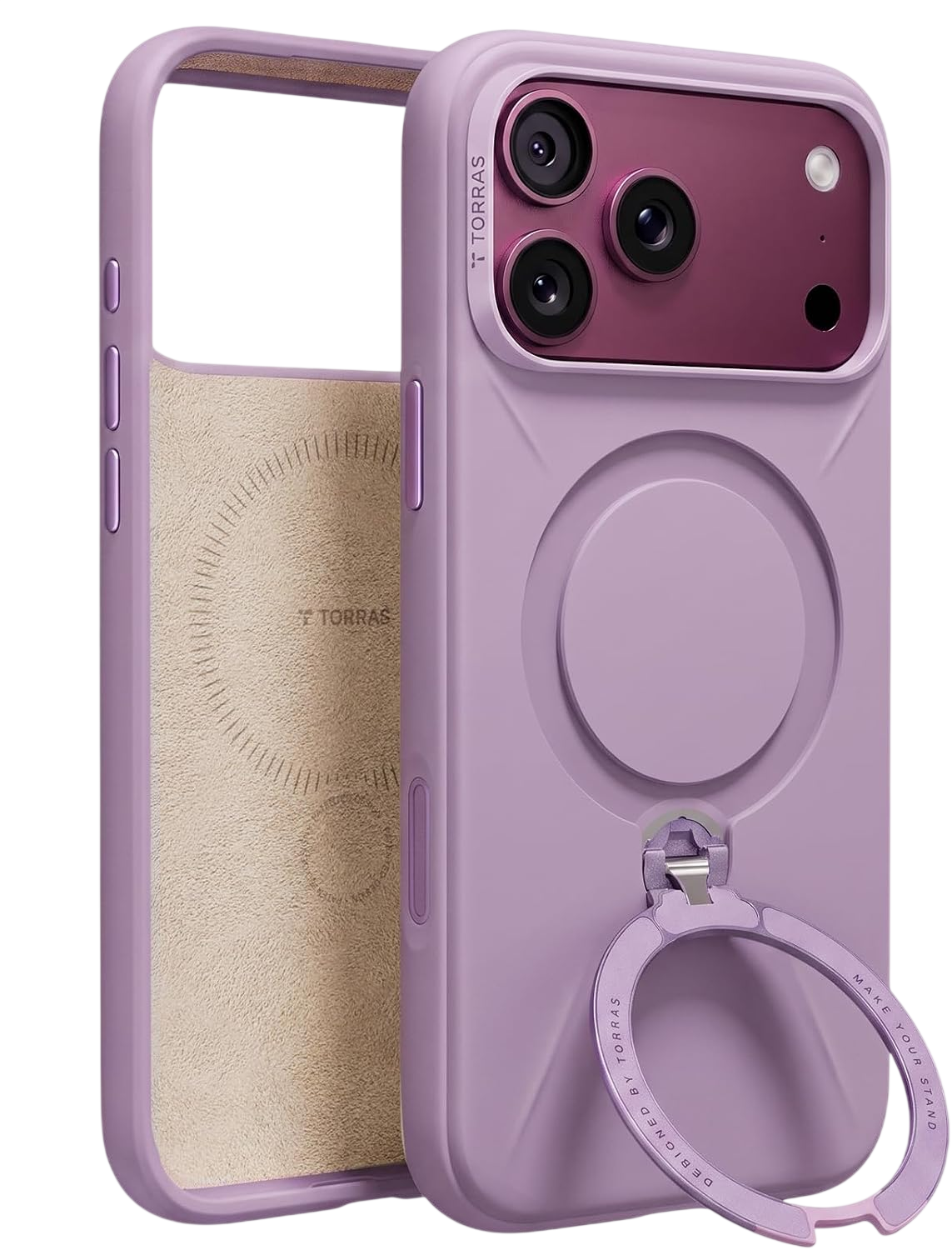 Torras Ostand Q3 Silicone Case for iPhone 18 Pro Max - Purple 
