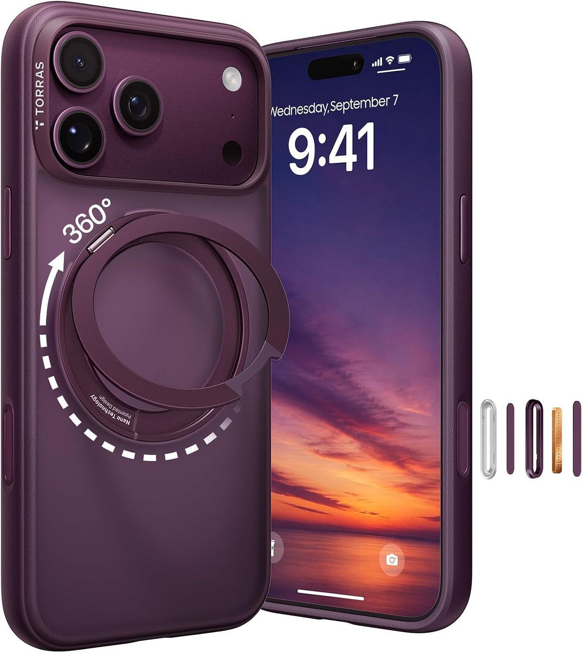 Torras Ostand O1 Guardian Case for iPhone 18 Pro - Purple #color_purple