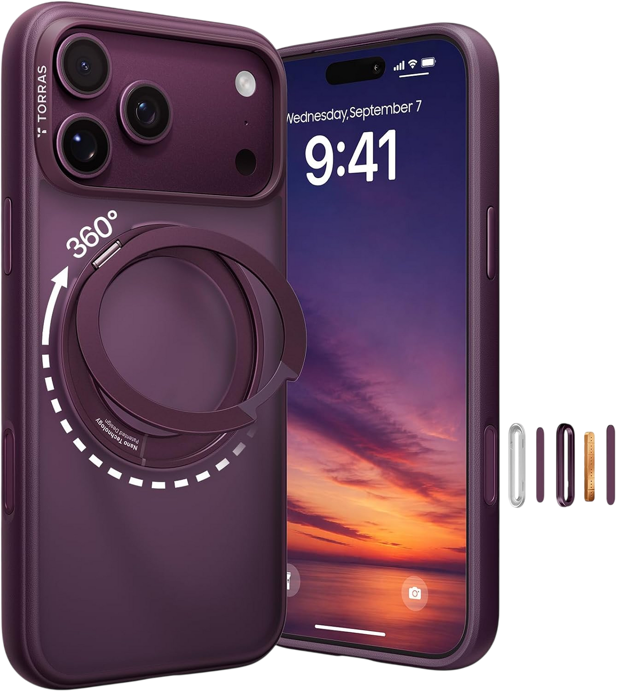 Torras Ostand O1 Guardian Case for iPhone 18 Pro - Purple 
