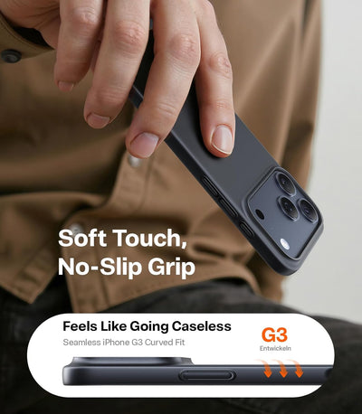 غلاف TORRAS SlimFit MagSafe الأسود لهاتف iPhone 17 Pro Max / 17 Pro / Air / 17