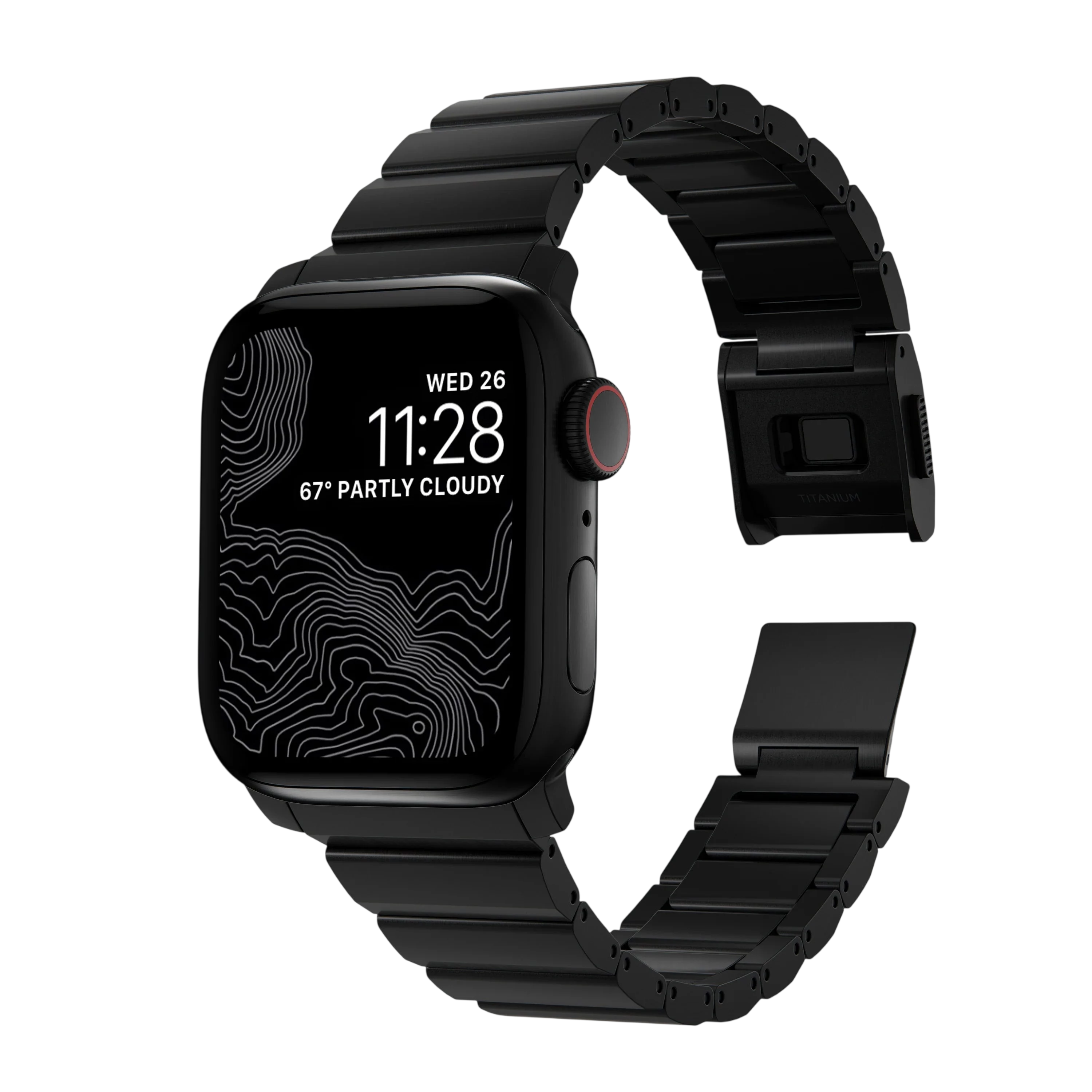 سوار من التيتانيوم من الأجهزة الطبيعية من نوماد لساعة أبل 42 ملم / 41 ملم