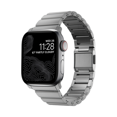 سوار التيتانيوم من الأجهزة الطبيعية من نوماد لساعة أبل 49 ملم / 46 ملم