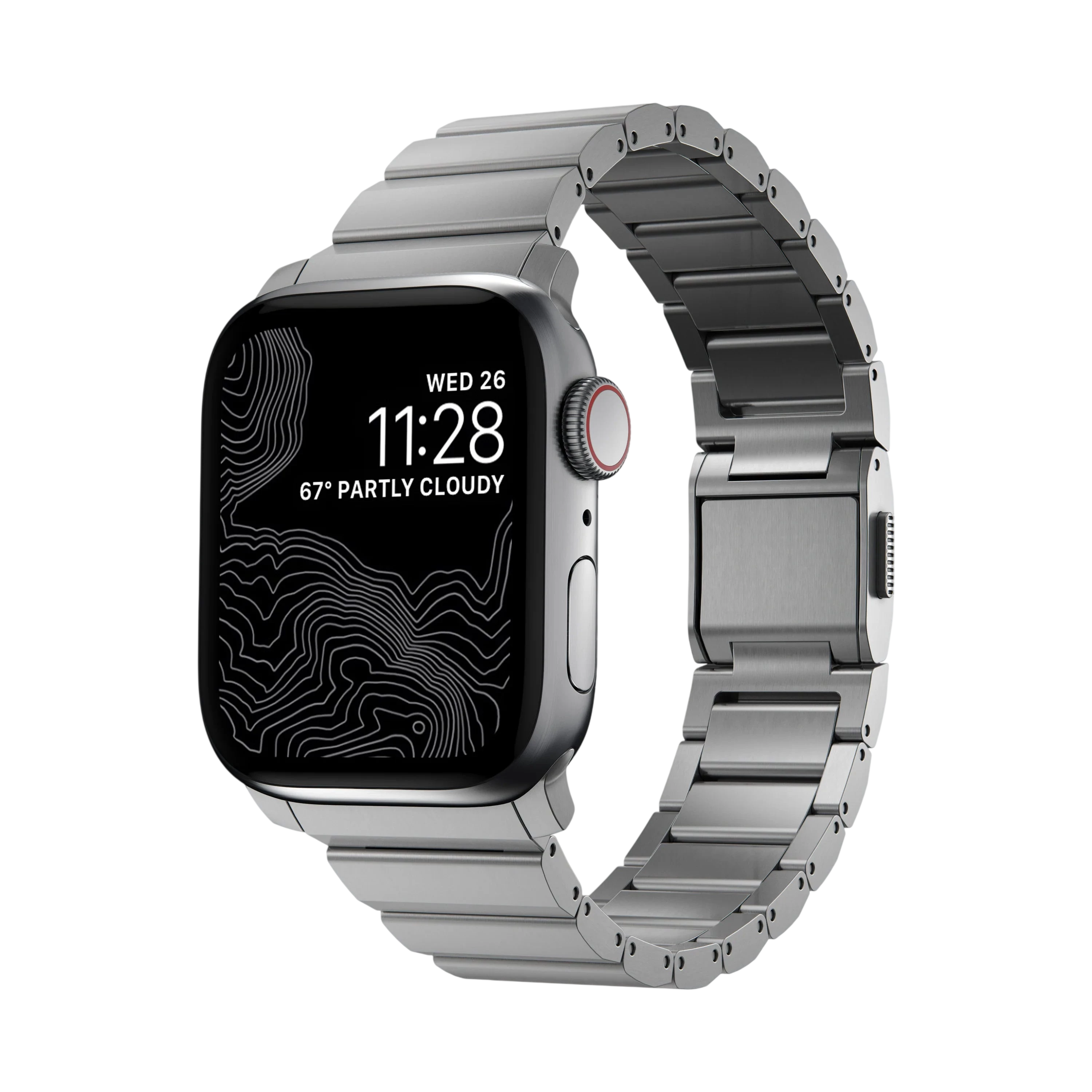 سوار من التيتانيوم من الأجهزة الطبيعية من نوماد لساعة أبل 42 ملم / 41 ملم