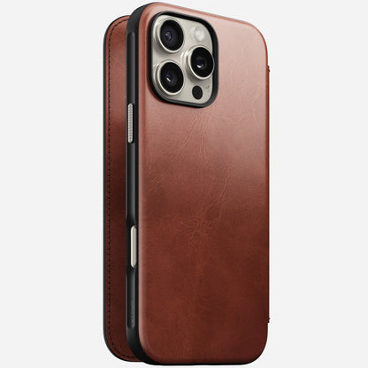 Nomad Modern Leather Folio Case for iPhone 16 Pro Max