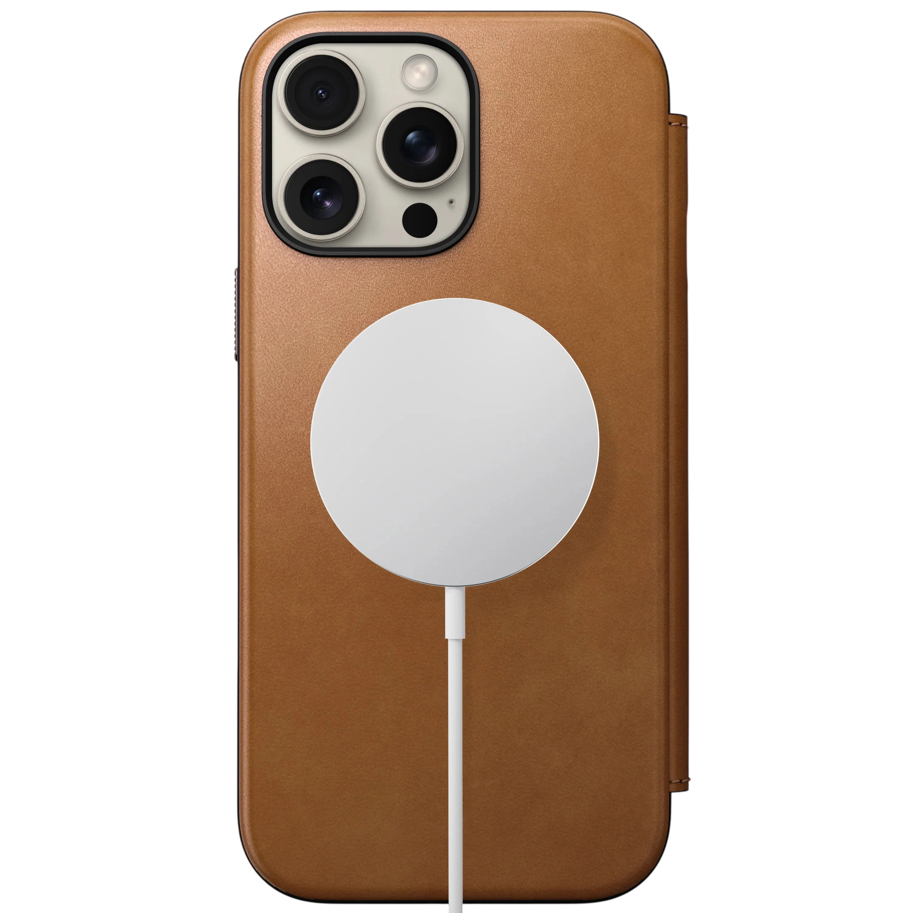 Nomad Modern Leather Folio Case for iPhone 16 Pro Max - English Tan