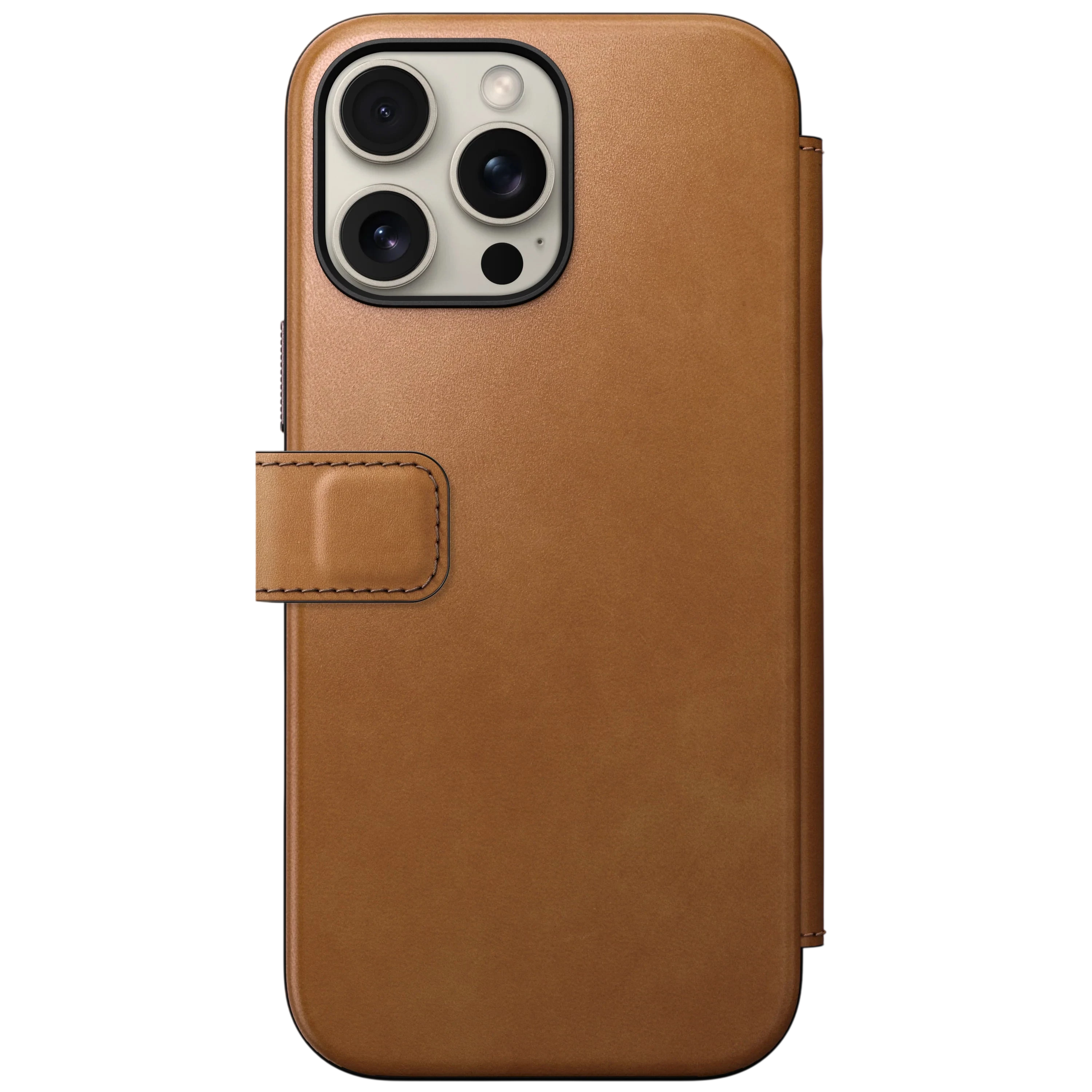 Nomad Modern Leather Folio Case for iPhone 16 Pro Max - English Tan
