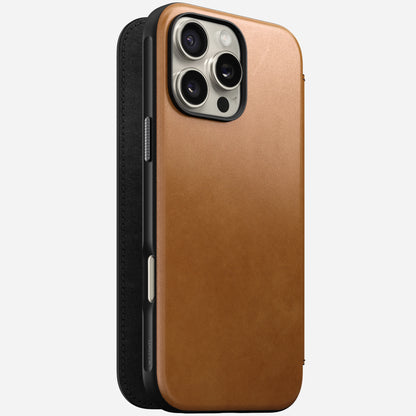 Nomad Modern Leather Folio Case for iPhone 16 Pro Max