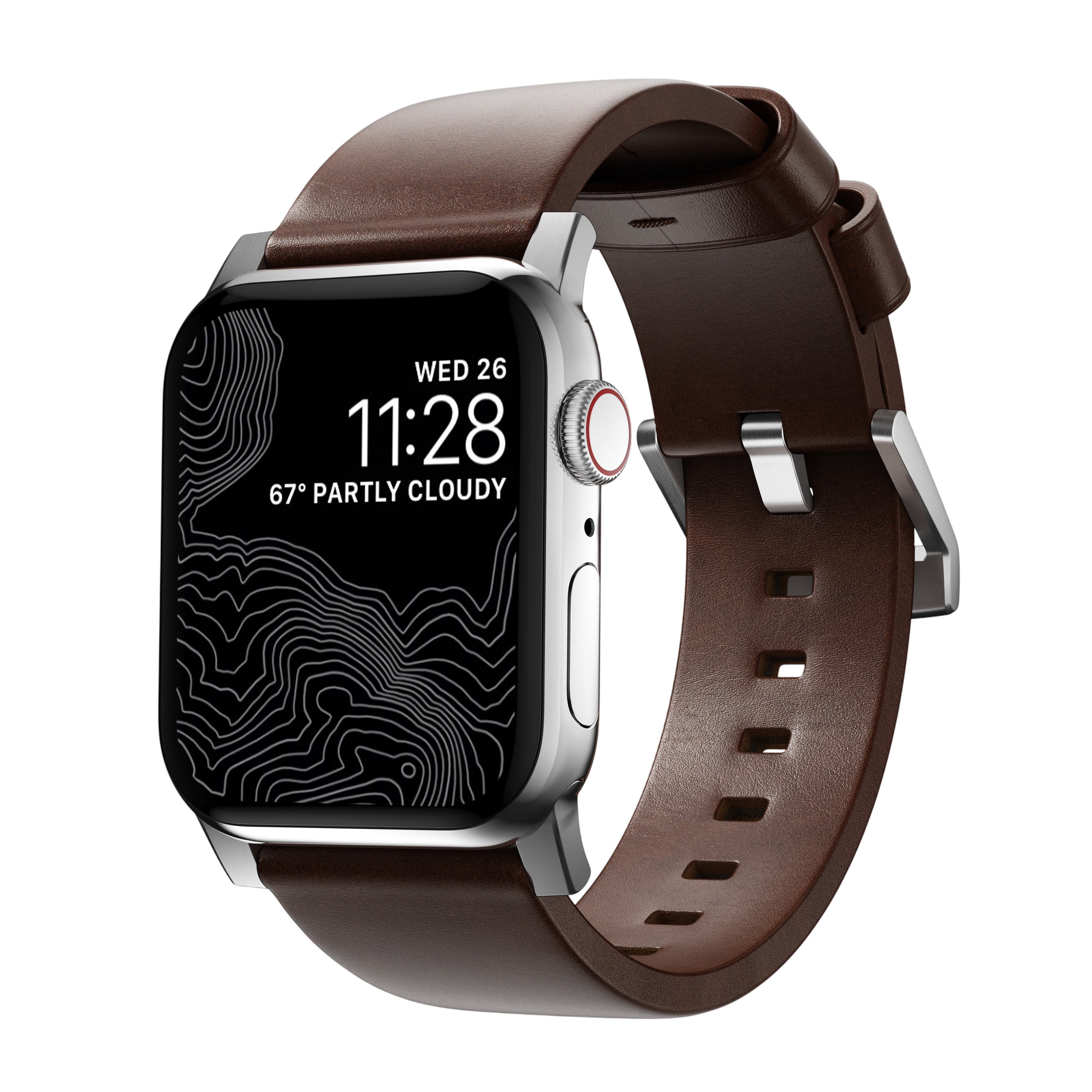 حزام نوماد مودرن لساعة آبل 49 مم / 46 مم / 45 مم (بني / جلد هوروين)