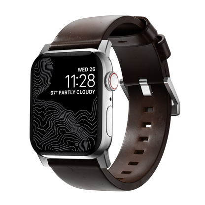 حزام نوماد مودرن لساعة آبل 49 مم / 46 مم / 45 مم (بني / جلد هوروين)