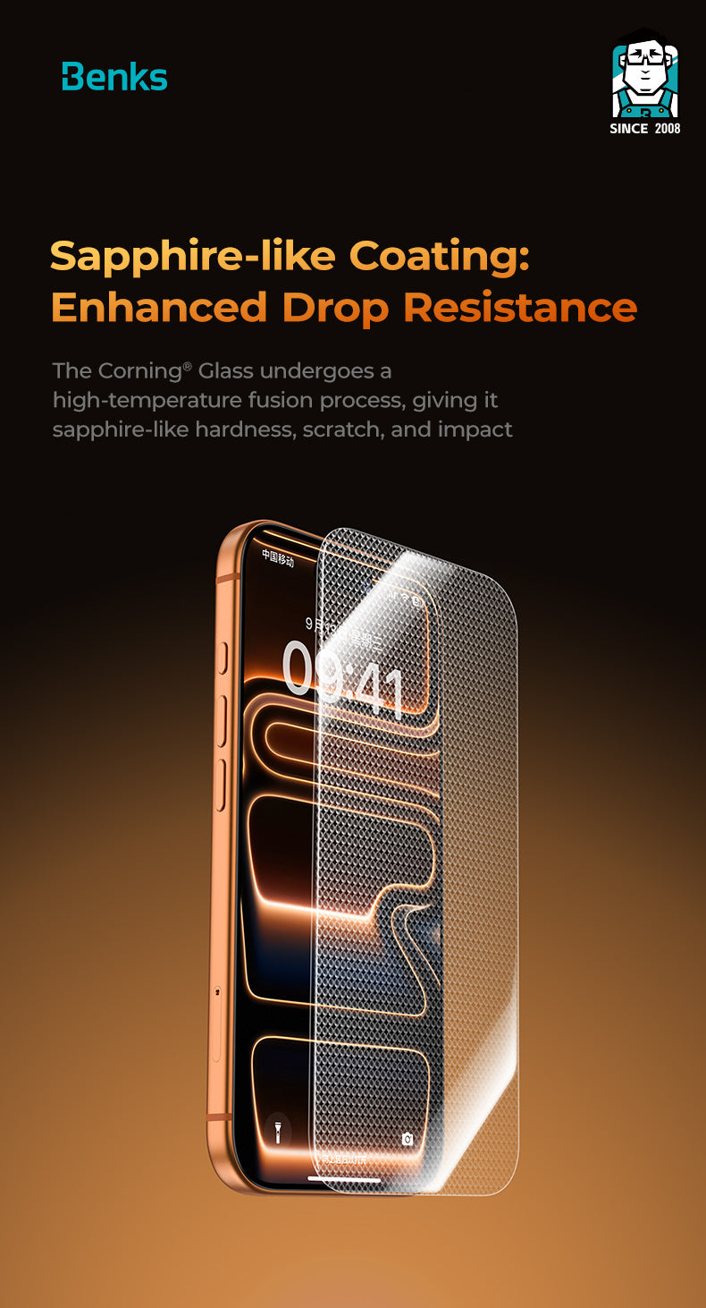 حماية شاشة بنكس جلاس ووريور سافاير V2.0 لجهاز آيفون 17 برو ماكس / 17 برو