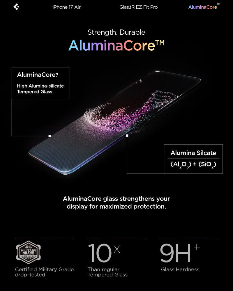 واقي شاشة سبجن GLAS.tR EZ Fit لجهاز آيفون إير (عبوة واحدة)