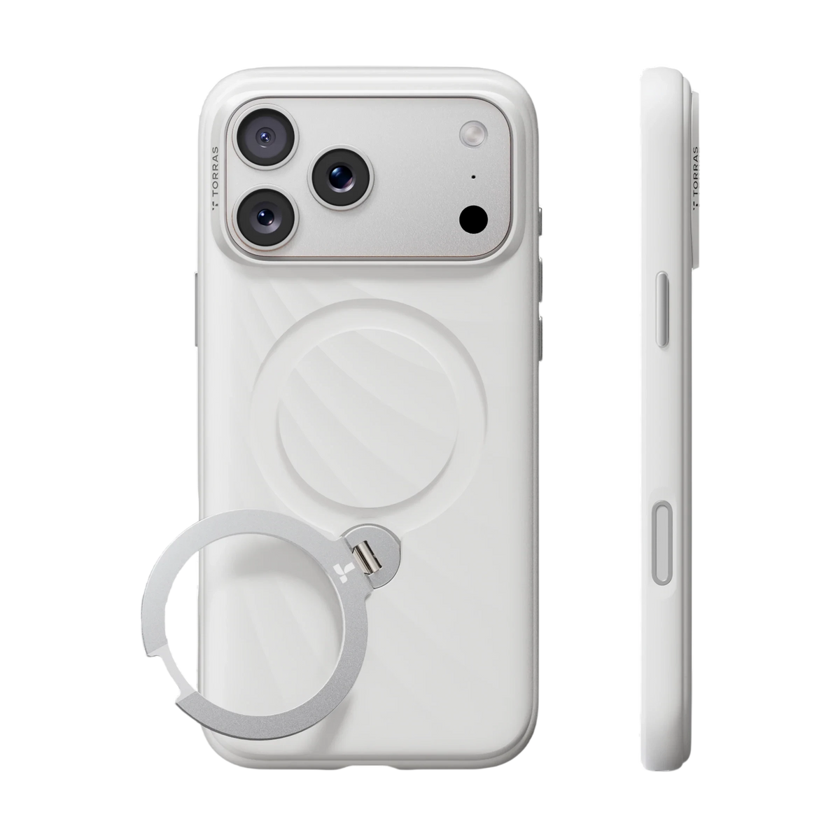 Torras Ostand Q3 Silicone Case for iPhone 18 Pro - White 