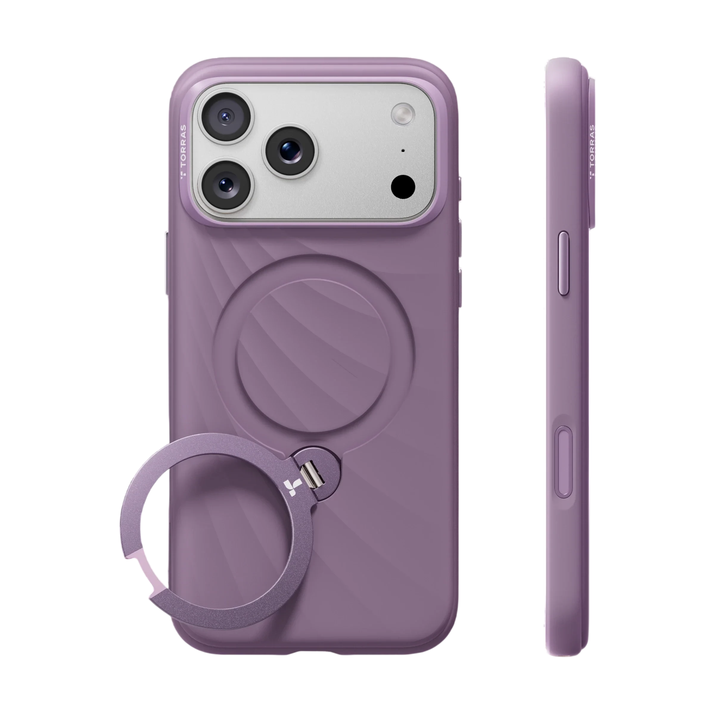 Torras Ostand Q3 Silicone Case for iPhone 18 Pro Max - Purple 