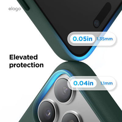 Elago MagLeather Case for iPhone 17 Pro / iPhone 18 Pro - Midnight Green 