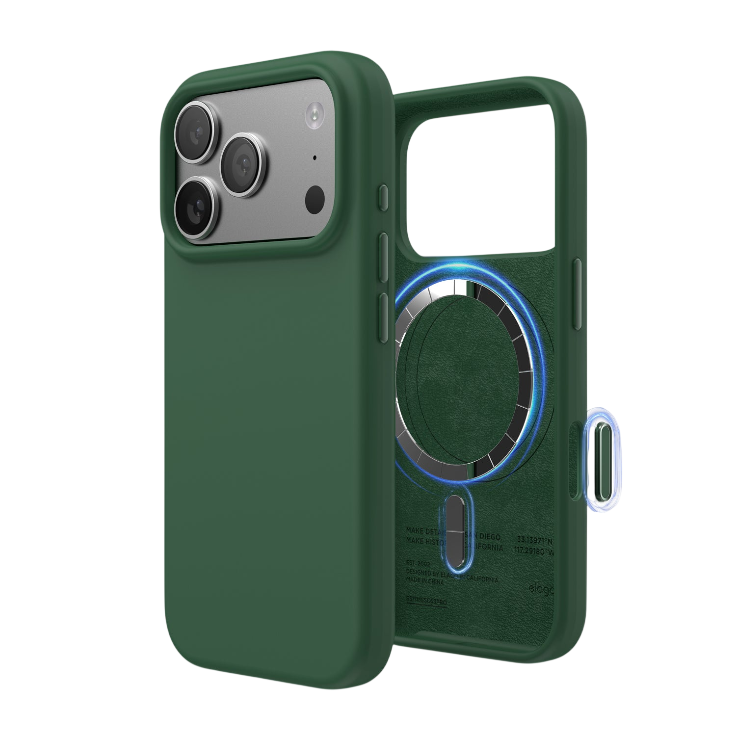 Elago Mag Silicone Case for iPhone 17 Pro / iPhone 18 Pro - Alpine Green 