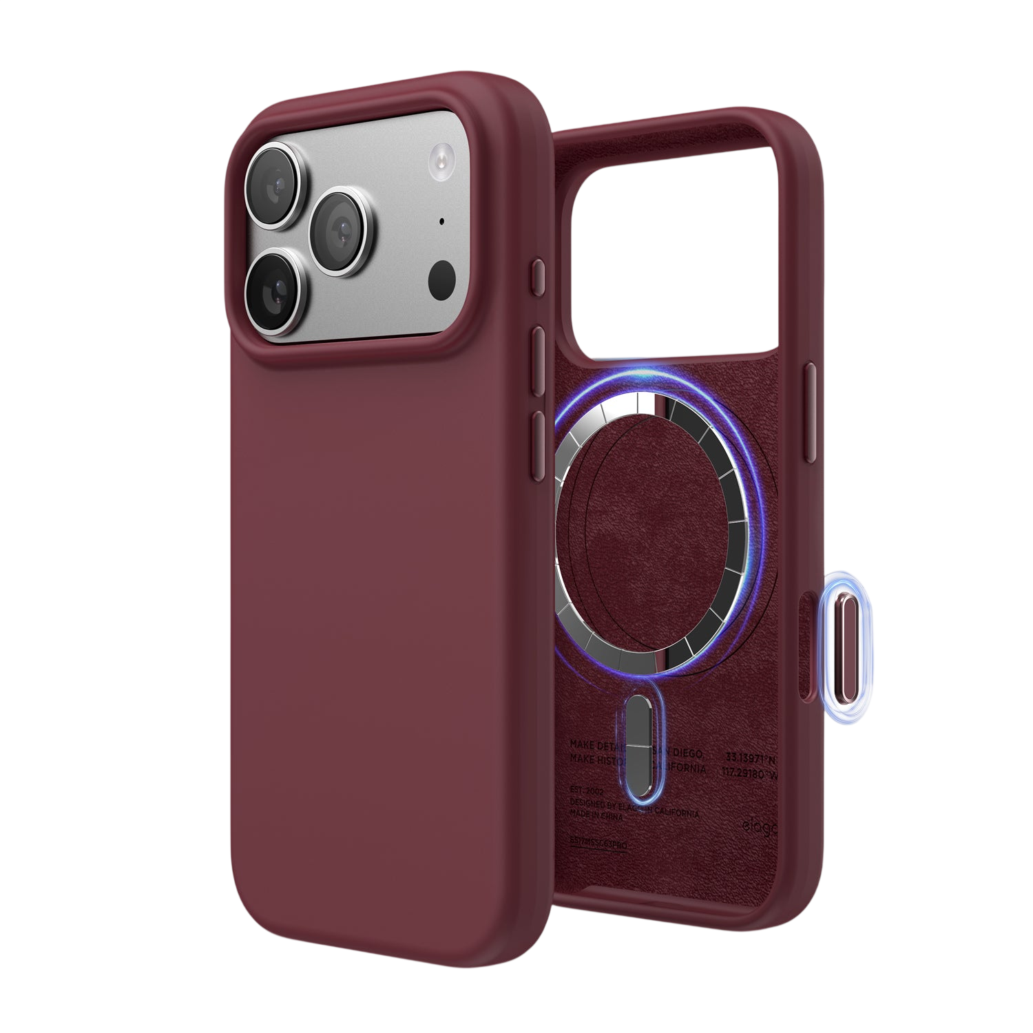 Elago Mag Silicone Case for iPhone 17 Pro / iPhone 18 Pro - Burgundy 