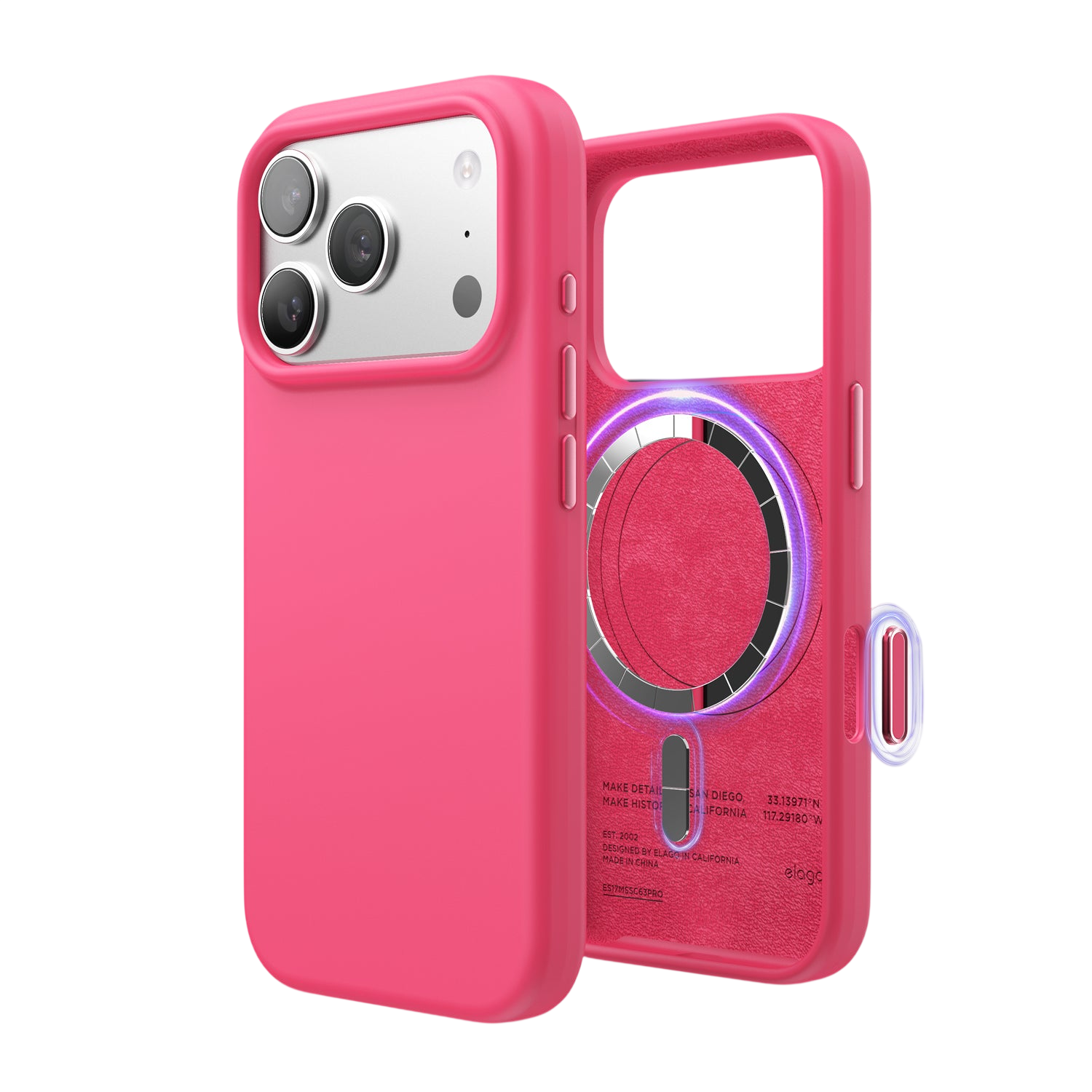 Elago Mag Silicone Case for iPhone 17 Pro / iPhone 18 Pro - Ice Red 
