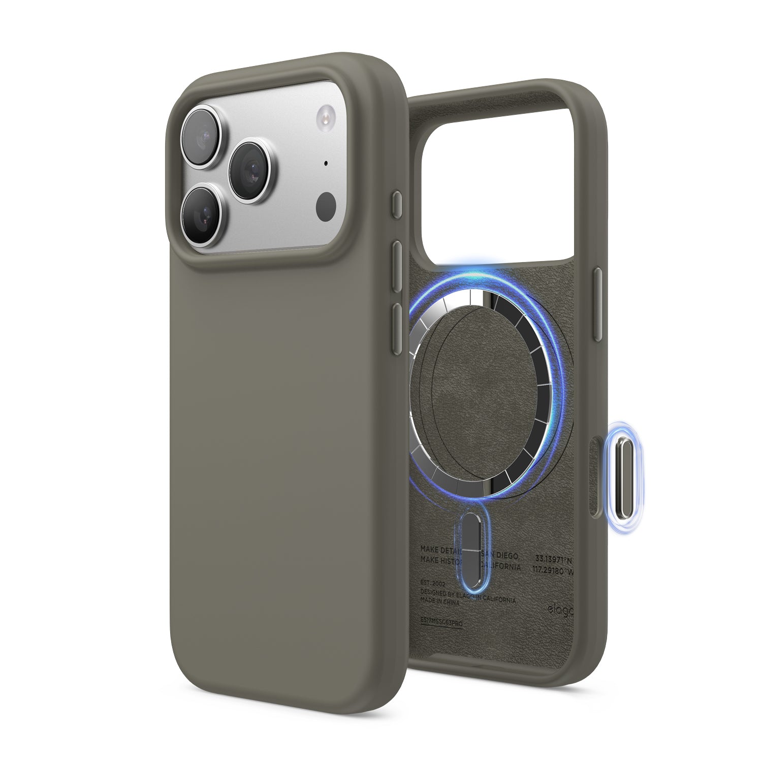 Elago Mag Silicone Case for iPhone 17 Pro / iPhone 18 Pro - Medium Grey 