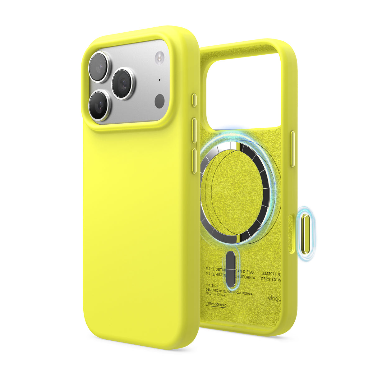Elago Mag Silicone Case for iPhone 17 Pro / iPhone 18 Pro - Neon Yellow 
