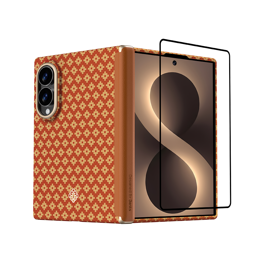Benks ArmorGrid Air Grand Combo built with Kevlar® for Samsung Galaxy Z Fold 8 / Z Fold 8 Ultra - Fortune Orange 