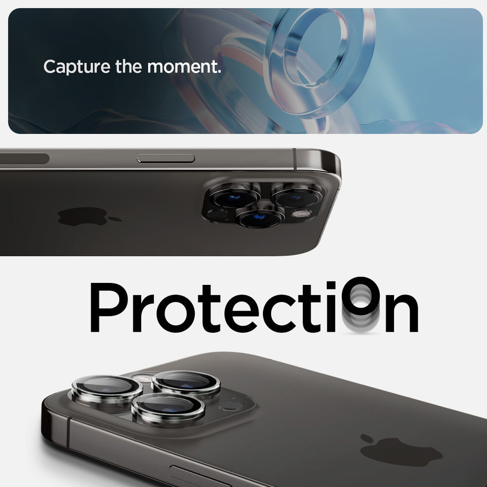 Spigen iPhone 15 Pro Max / 15 Pro Camera Lens Protector EZ Fit GLAS.tR Optik Pro - Clear - 2 Pack