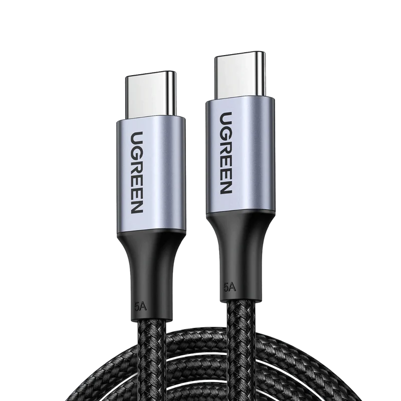 Ugreen USB-C to USB-C 100W 5A Charger Cable (Nylon Braided) - 1m