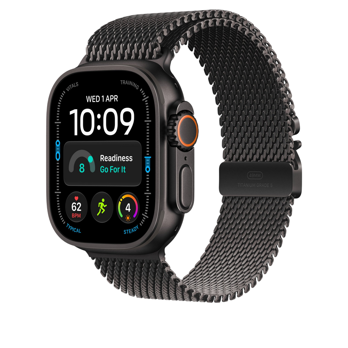 Apple Watch Ultra Titanium Milanese Loop (49mm) - Black Titanium - alternate view 1 