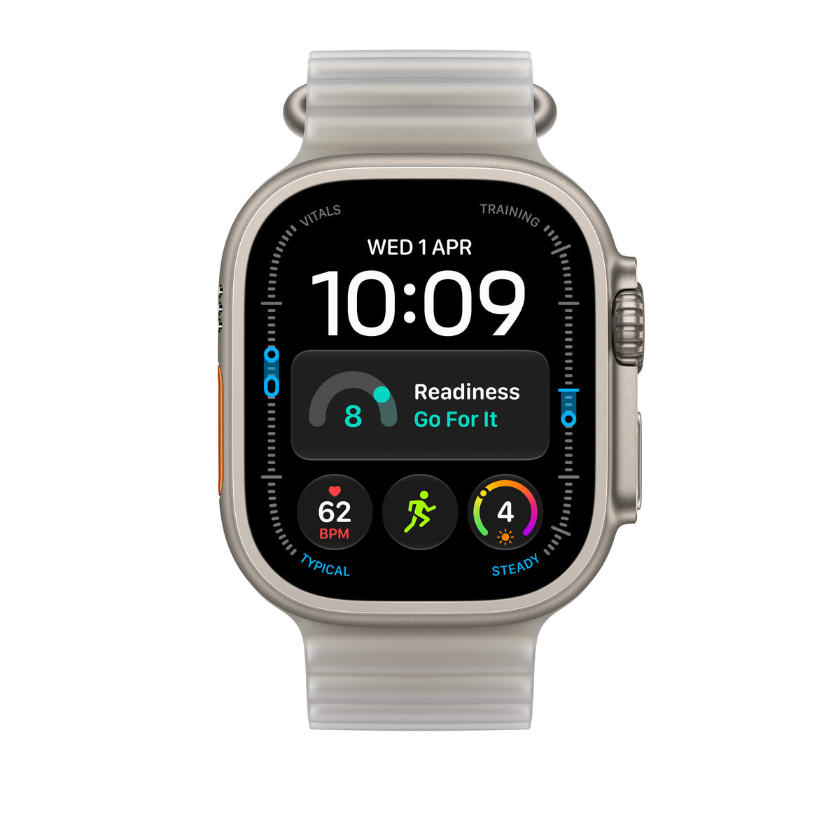 Apple Watch Ultra Ocean Band Extension (49mm) - Translucent Grey (Natural Titanium) - alternate view 2 