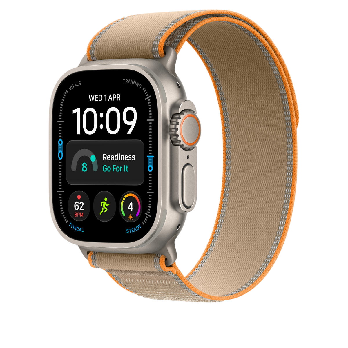 Apple Watch Ultra Trail Loop (49mm) - Sand (Natural Titanium) - alternate view 1 