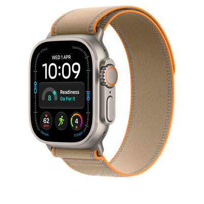 Apple Watch Ultra Trail Loop (49mm) - Sand (Natural Titanium) - alternate view 1 